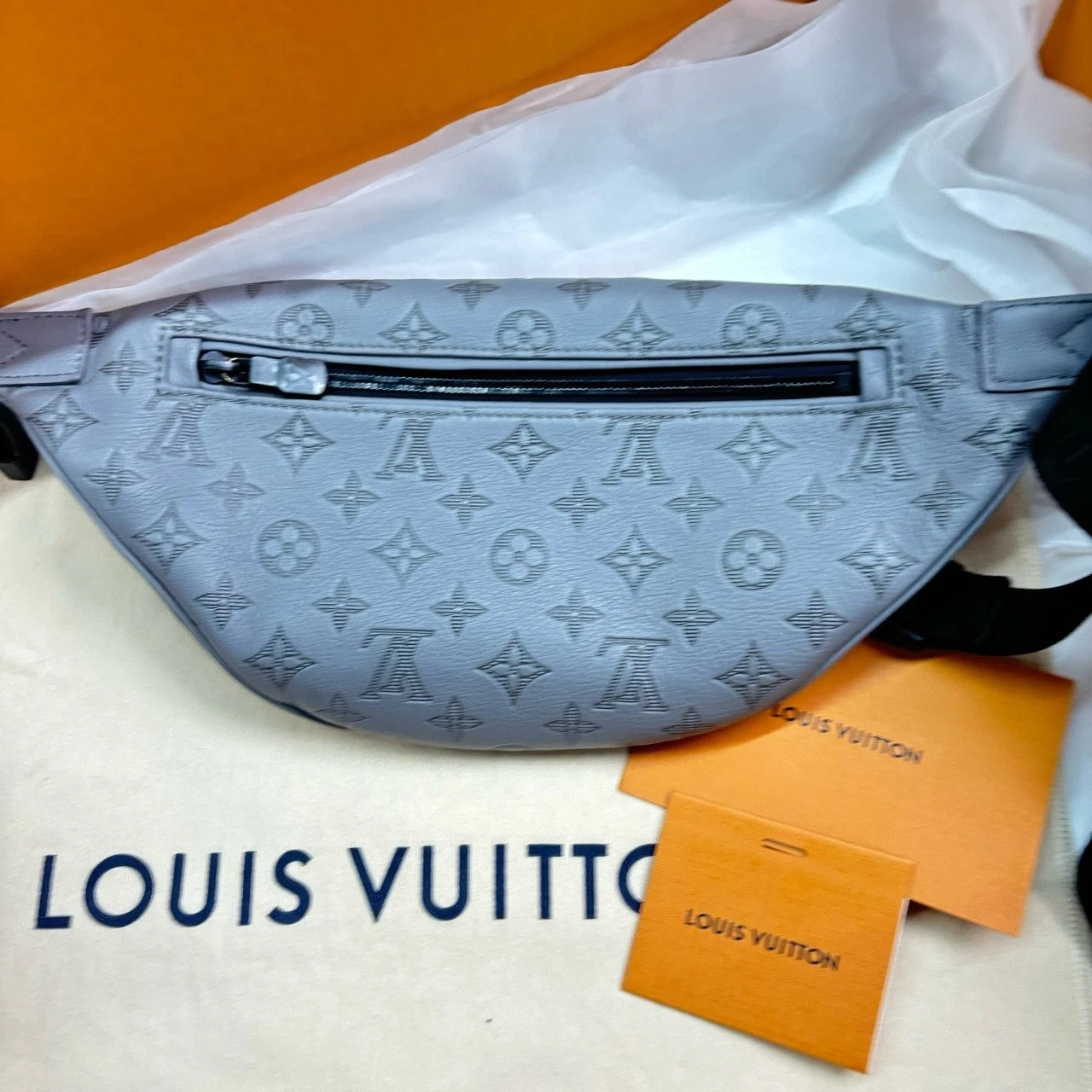 Louis Vuitton Discovery Embossed Gray Waist Crossbody Bag For Women