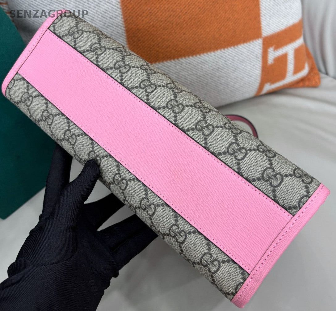 Gucci Strawberry Tote Handbag Beige Pink Used Women Classic Designer
