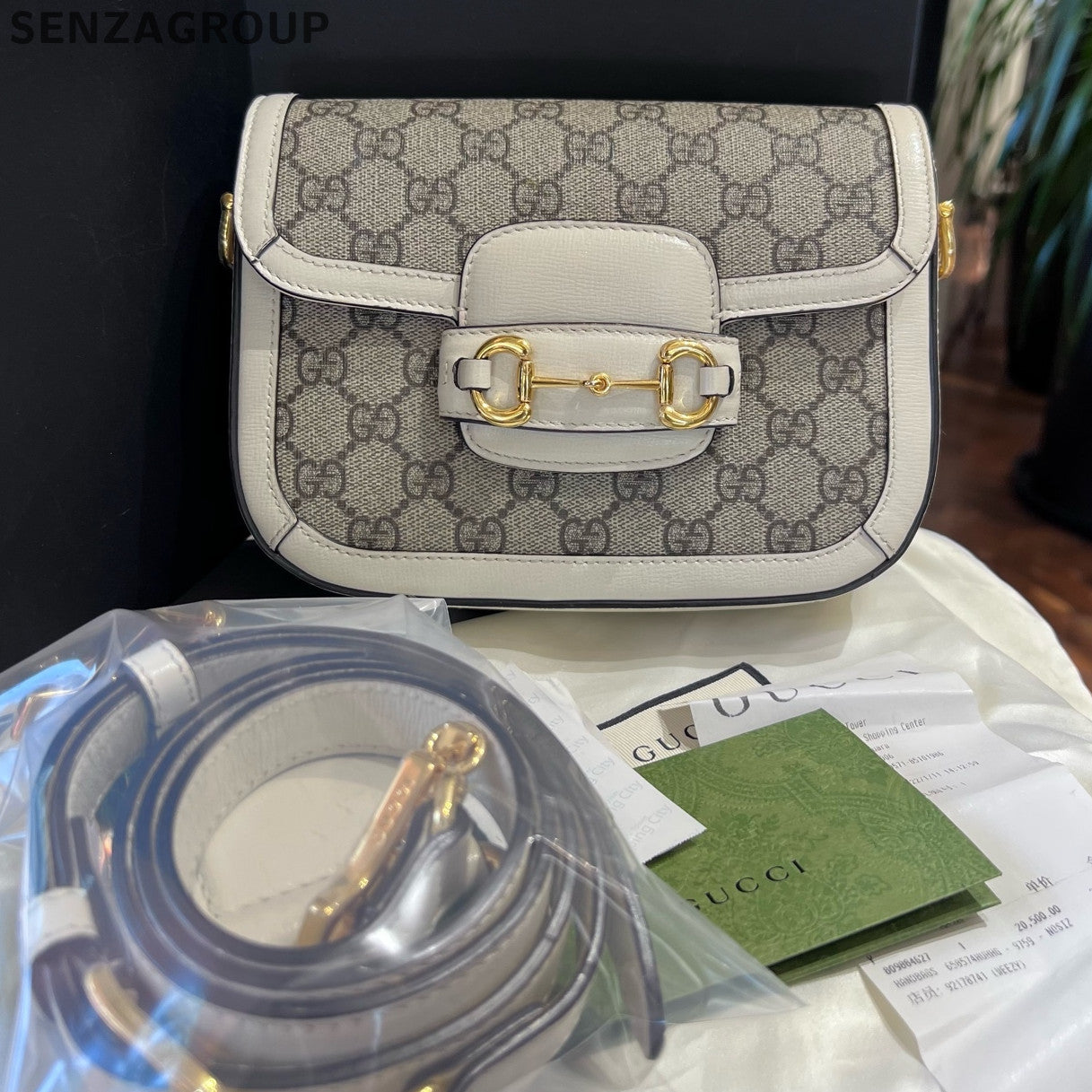 Gucci Horsebit 1955 Mini GG Supreme Shoulder Bag - Silver Hardware