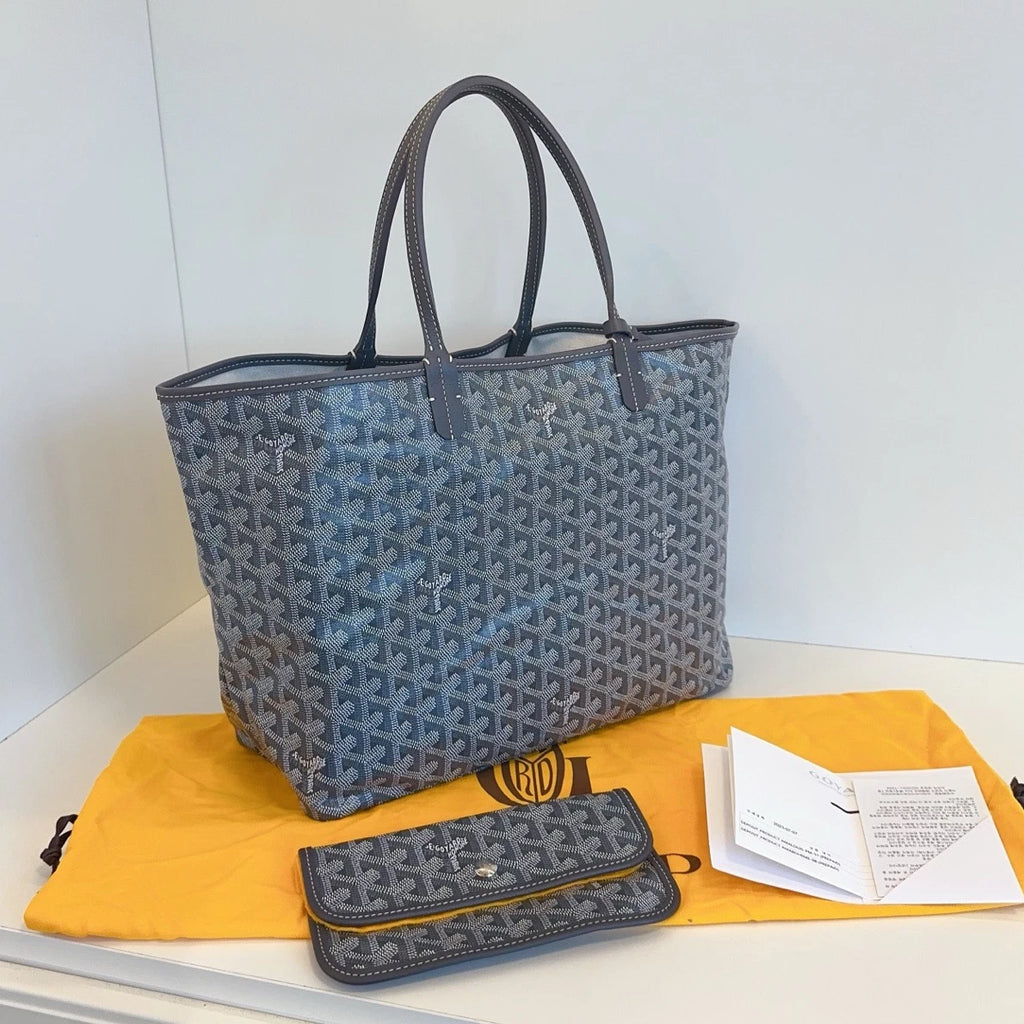Goyard Saint Louis PM Tote Handbag Shoulder Bag Gray Women Classic