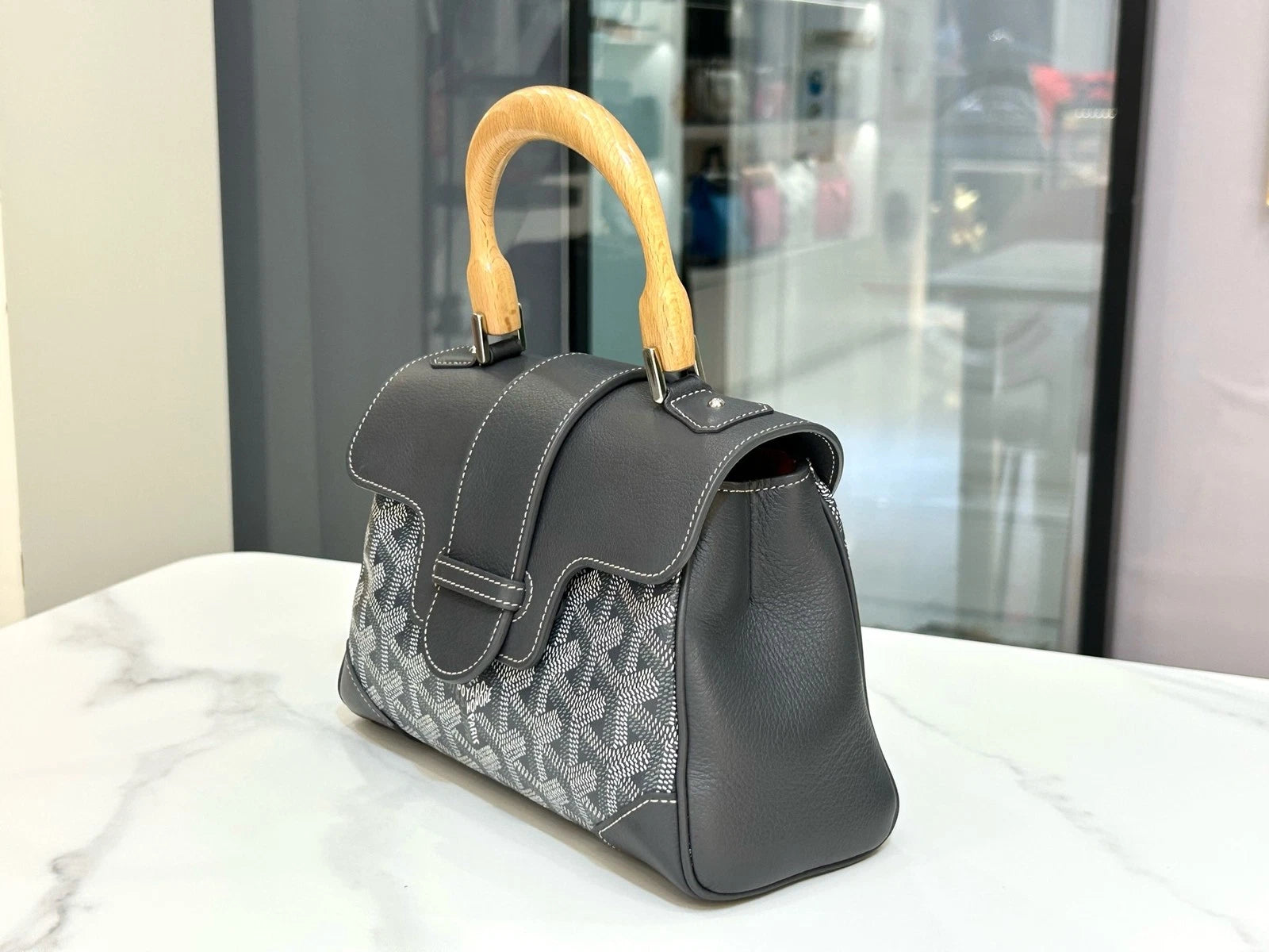 Goyard Canvas Mini Saigon Gray Handbag Crossbody For Women