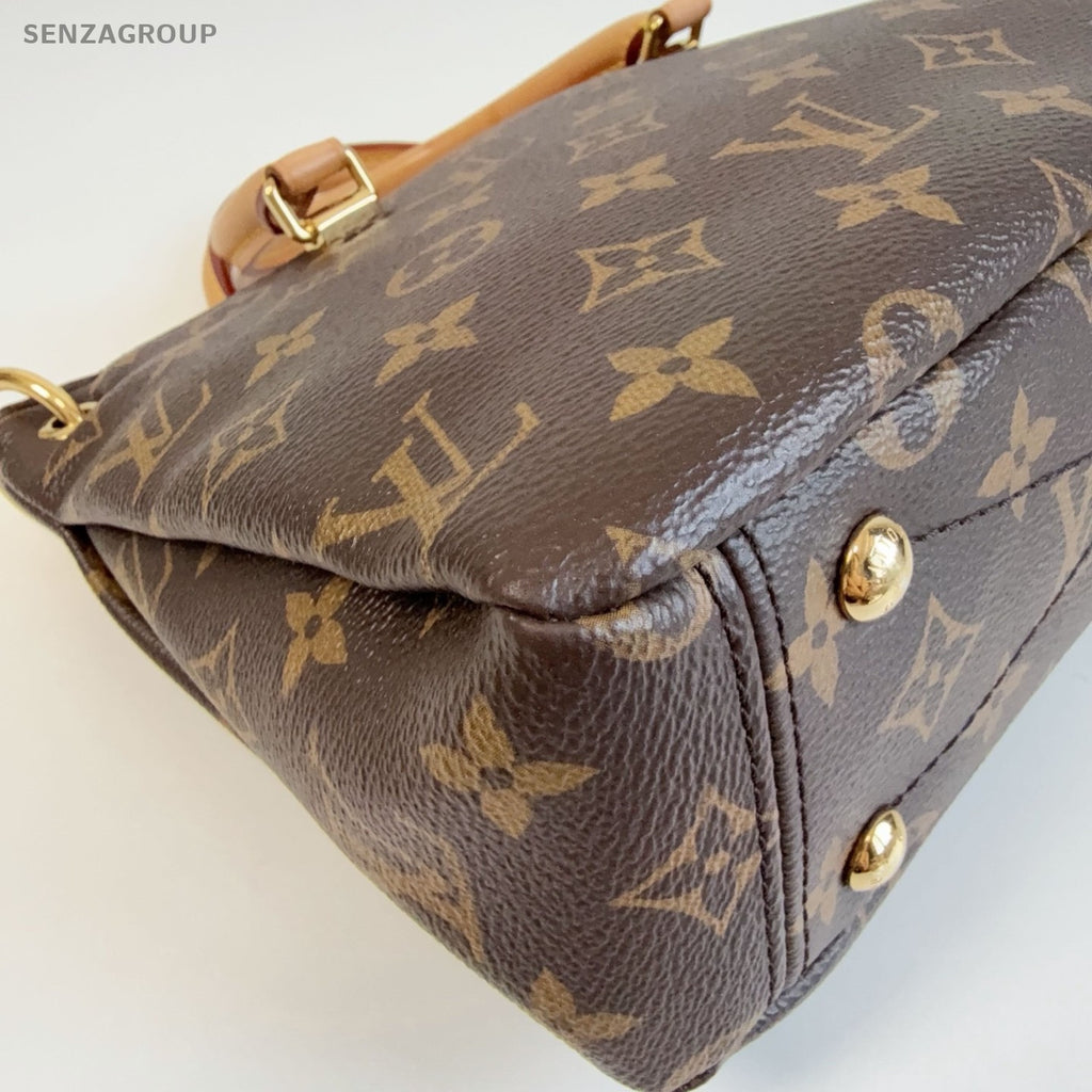 Louis Vuitton Pallas BB Monogram Top Handle Bag Crossbody Brown Gold Women