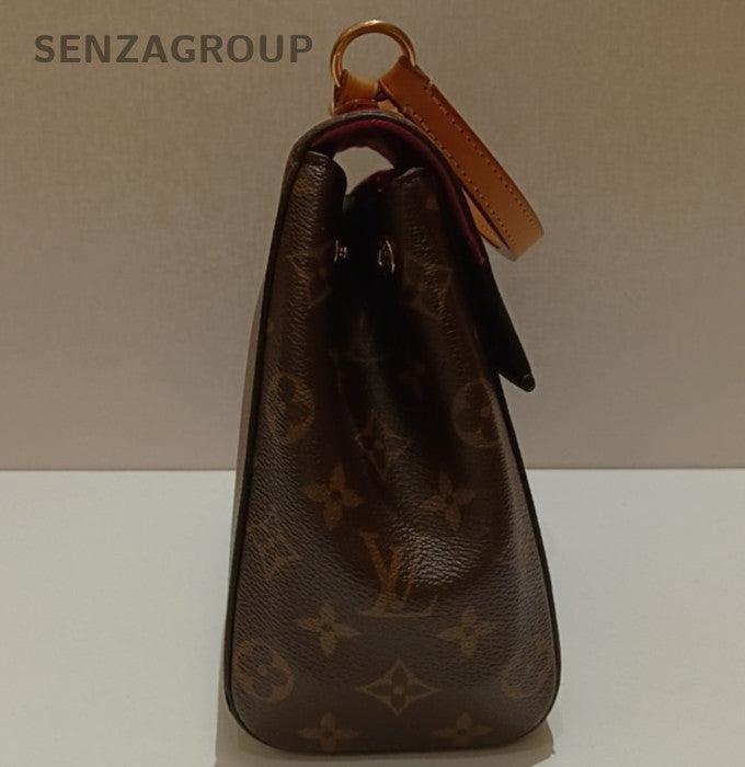Louis Vuitton Cluny BB Monogram Top Handle Bag Crossbody Brown Women Classic