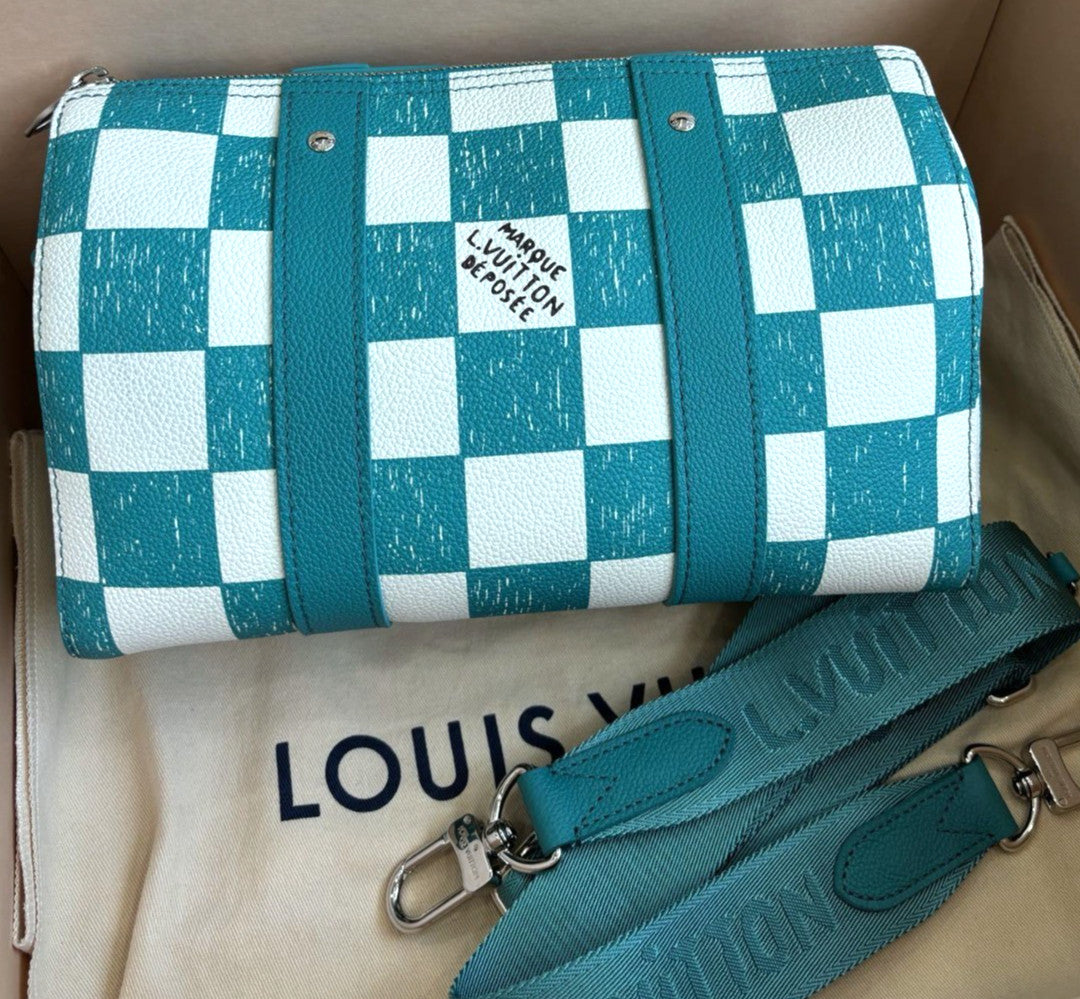 Louis Vuitton City Keepall Damier Shoulder Crossbody Bag Green Almost Brand New
