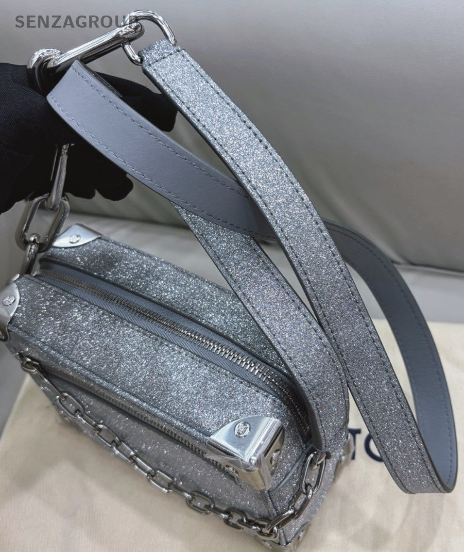 Louis Vuitton Soft Trunk Box Bag Crossbody Bag Women Gray Almost Brand New