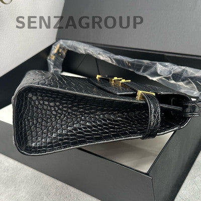 Saint Laurent YSL Black Gold Medium Manhattan Shoulder Bag Classic Women's