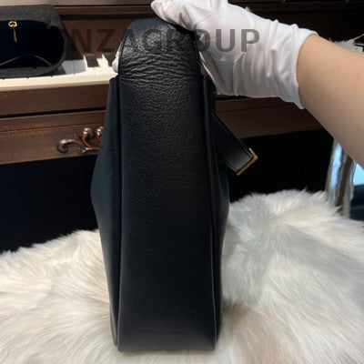 YSL Saint Laurent Hobo Large Shoulder Bag Black Gold Classic Women's Fashion