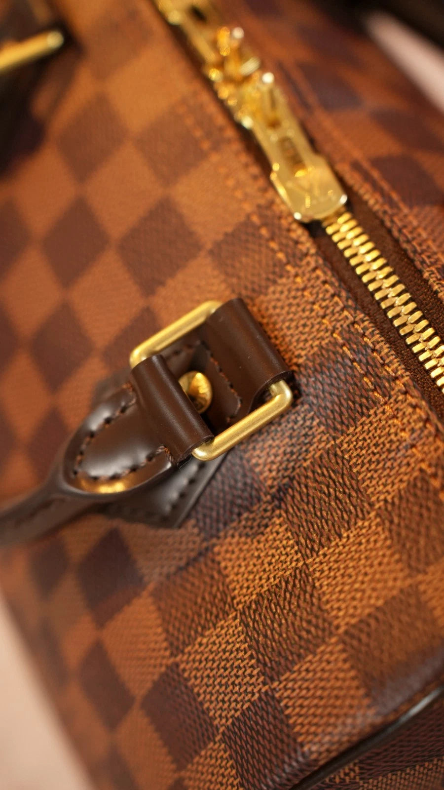 Louis Vuitton Speedy25 Damier Brown Shoulder Bag Top Handle Bag Excellent