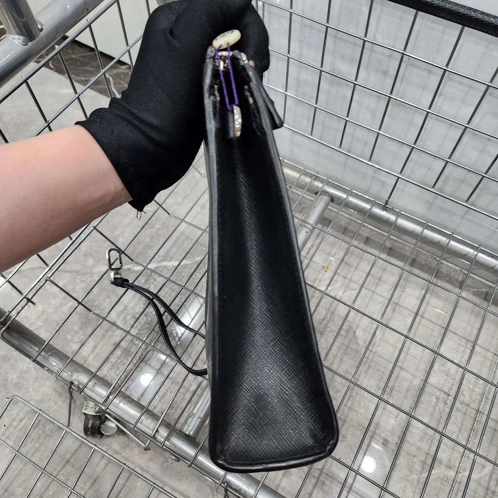 PRADA Black Triangle Logo Clutch For Women