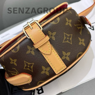 Louis Vuitton Monogram Tambourine Saddle Crossbody Bag Brown Gold