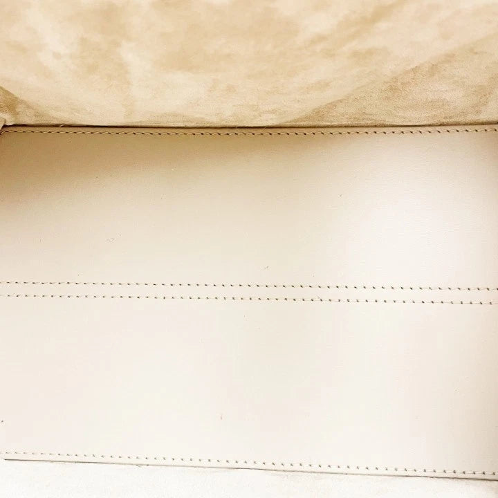 Authentic Dior Toujours Small Beige Calfskin Top Handle Bag For Women