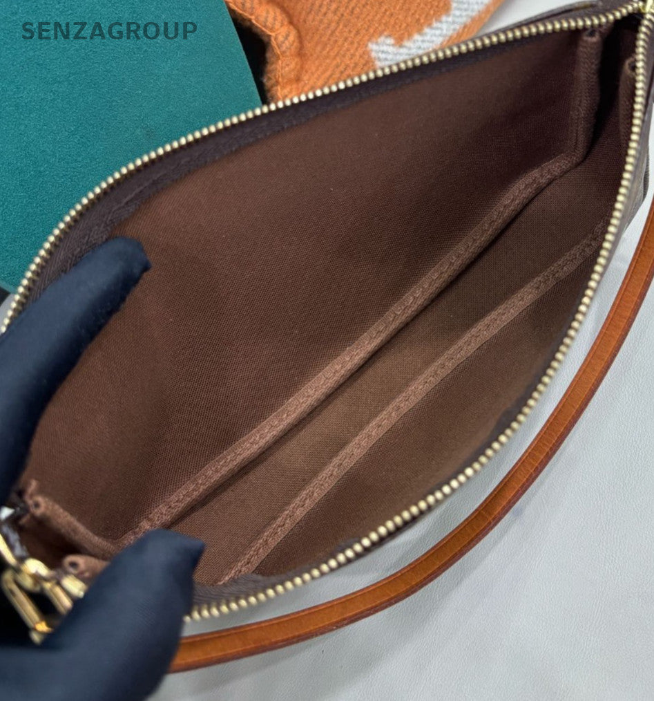 Louis Vuitton Monogram Panda Pattern Shoulder Bag Brown Gold Women Designer