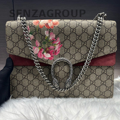 Gucci Dionysus Large Chain Shoulder Crossbody Bag Brown Silver Hardware