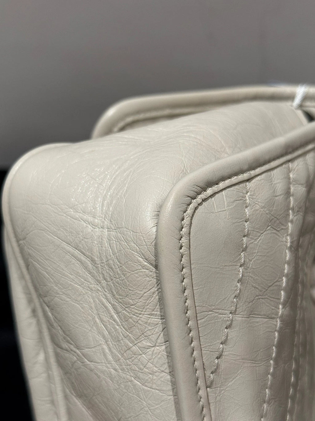 Saint Laurent Niki PM Chain Shoulder Bag White Silver Used Women Classic