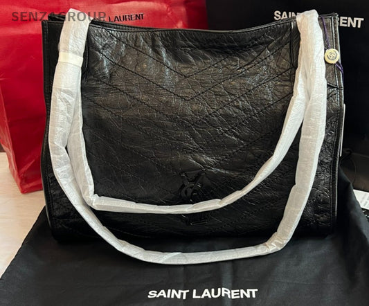 YSL Saint Laurent Niki Tote Black Logo Chain Shoulder bag Women Brand NEW