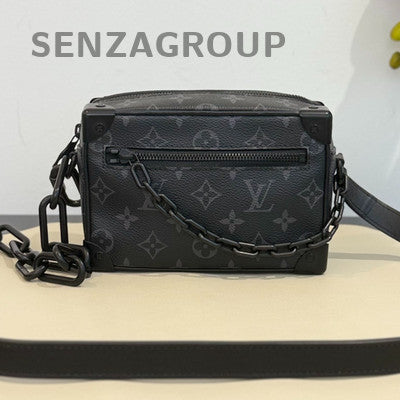 Louis Vuitton Black Monogram Soft Trunk Crossbody Bag Unisex Classic