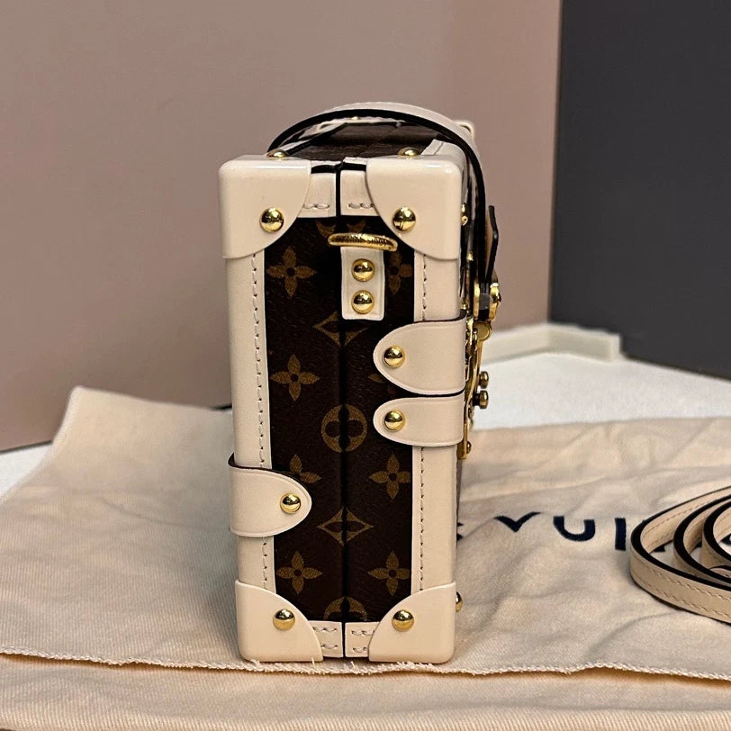 Excellent Louis Vuitton Petite Malle Monogram Trunk Shoulder Bag Crossbody