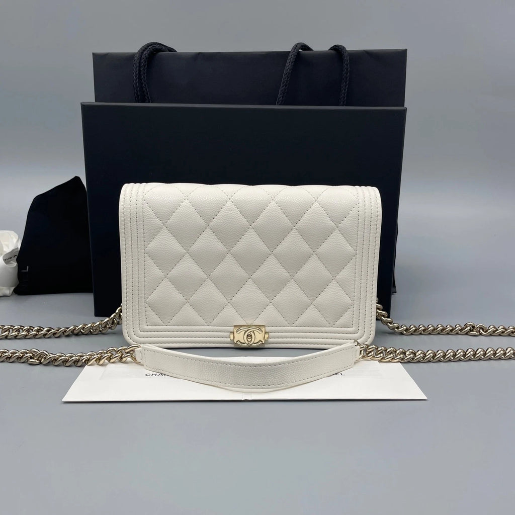 Chanel Quilted Lamskin Loboy WOC Crossbody Bag For Women