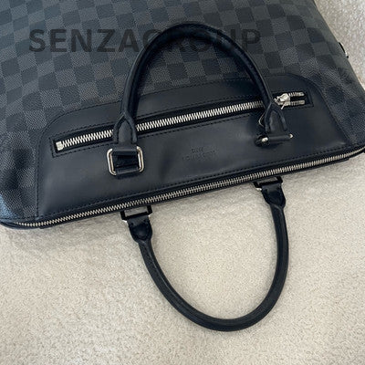 Louis Vuitton Damier Graphite Briefcase Messenger Bag Black Silver