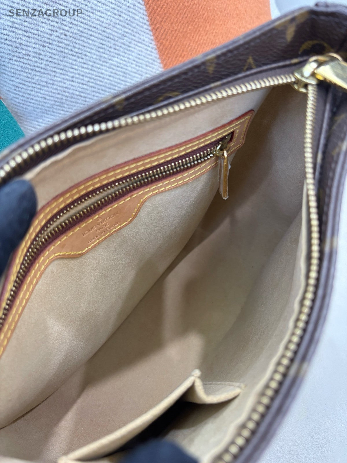 Louis Vuitton Looping Monogram Shoulder Bag Brown Gold Women Classic