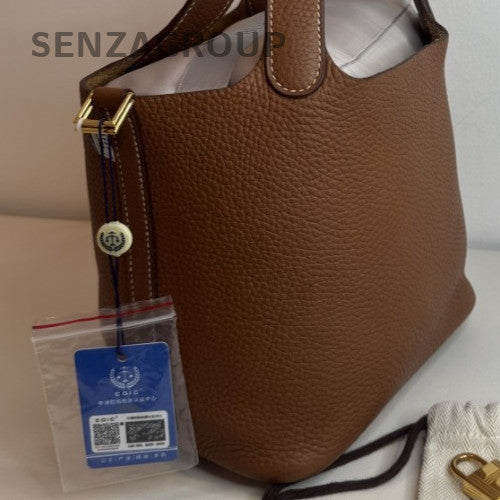HERMES Picotin Lock Shoulder Handbag Brown Gold Used Women Classic Designer