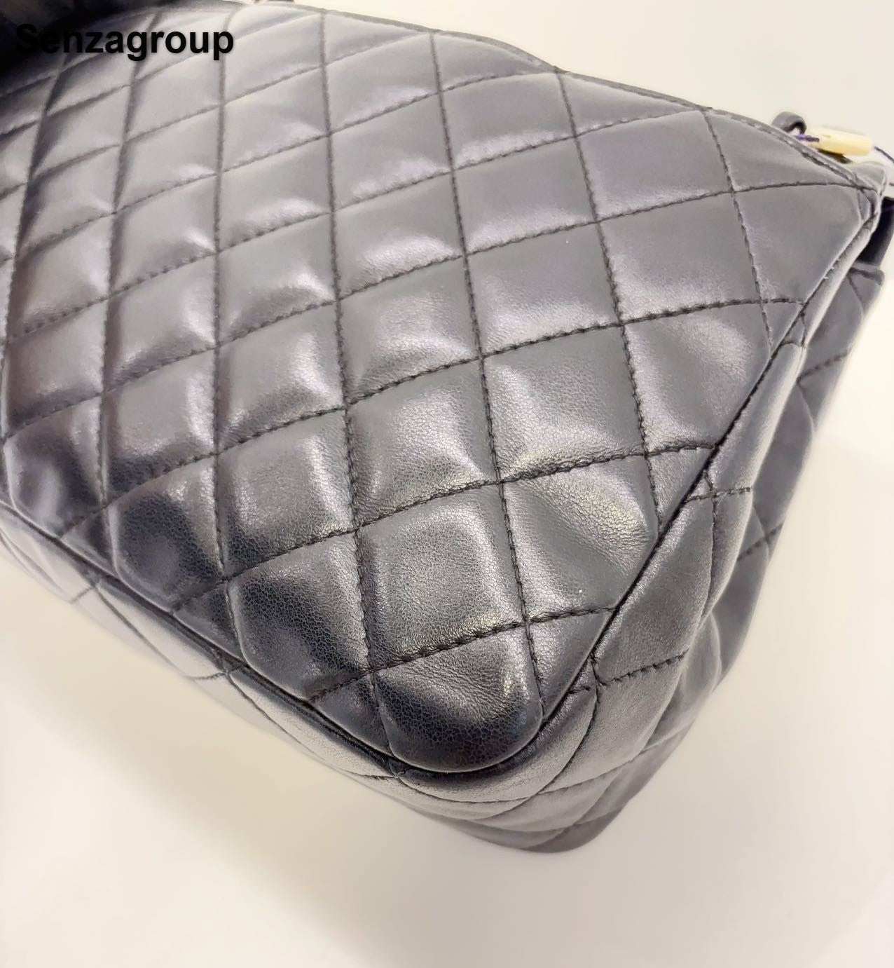 Chanel Classic Flap Chain Shoulder Crossbody Black Silver Diamond Women Fashion