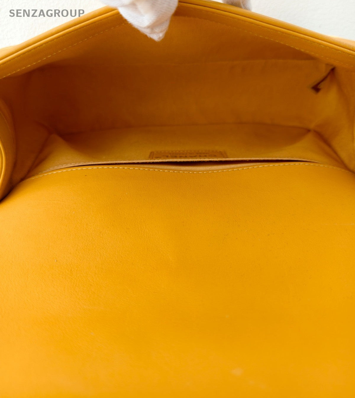 Chanel Leboy MM Lambskin Chain Shoulder Bag Yellow Silver Used Women Classic