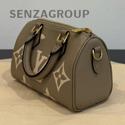 Louis Vuitton Monogram Speedy Nano Bag Grey Gold Women's Handbag