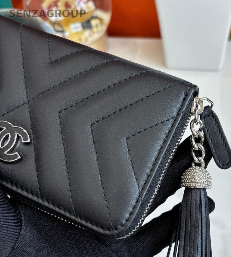 Chanel Calfskin Clutch Wallet Black
