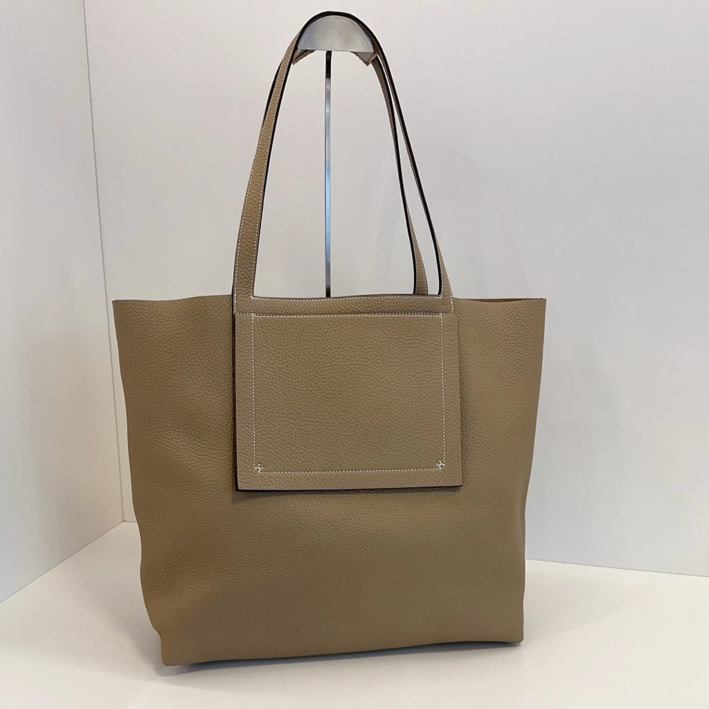 Hermes Cabaseiller Tote Shoulder Bag Gray Used Women Classic