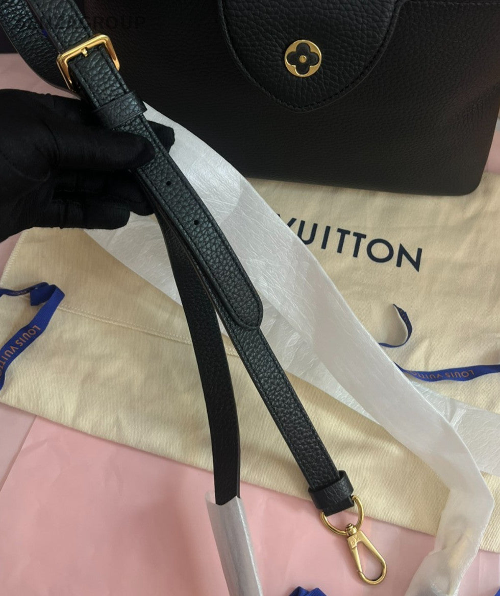 Louis Vuitton Capucines MM Top Handle 2Way Shoulder Handbag Black Gold Women