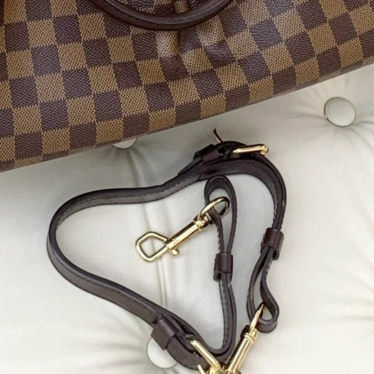 Louis Vuitton Trevi MM Damier Ebene Top Handle Bag Crossbody Women Classic S