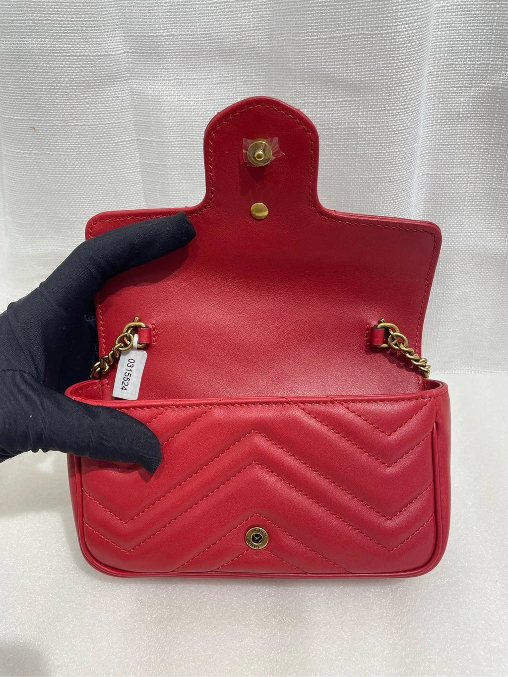 Gucci Marmont Supermini Red Leather Crossbody Bag For Women