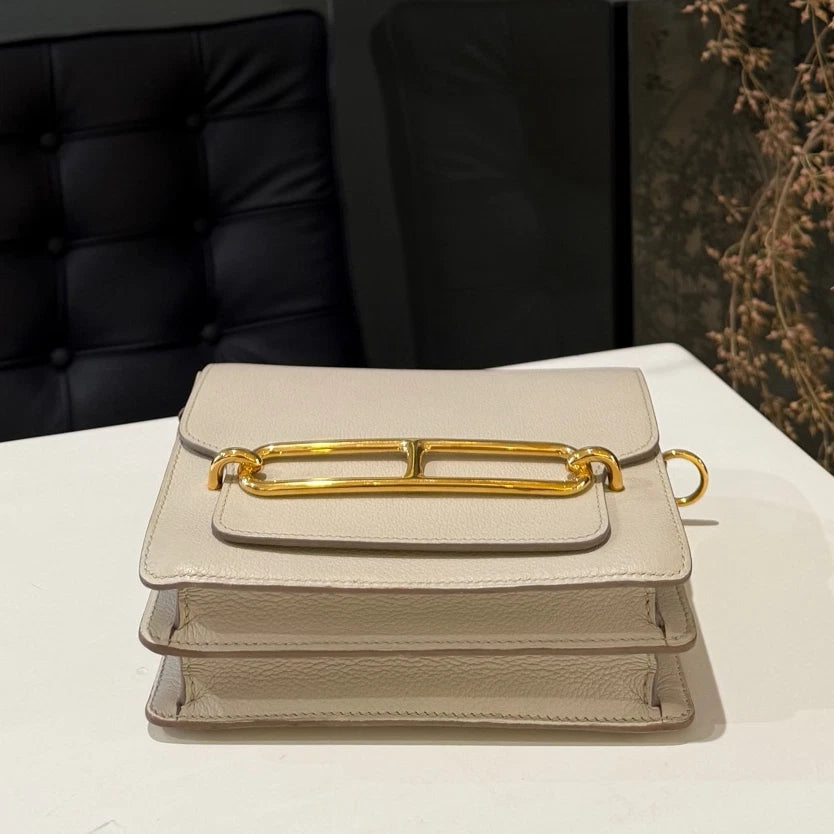 Hermès Roulis 19 Bag in White Gold - Classic Women's Shoulder Crossbody
