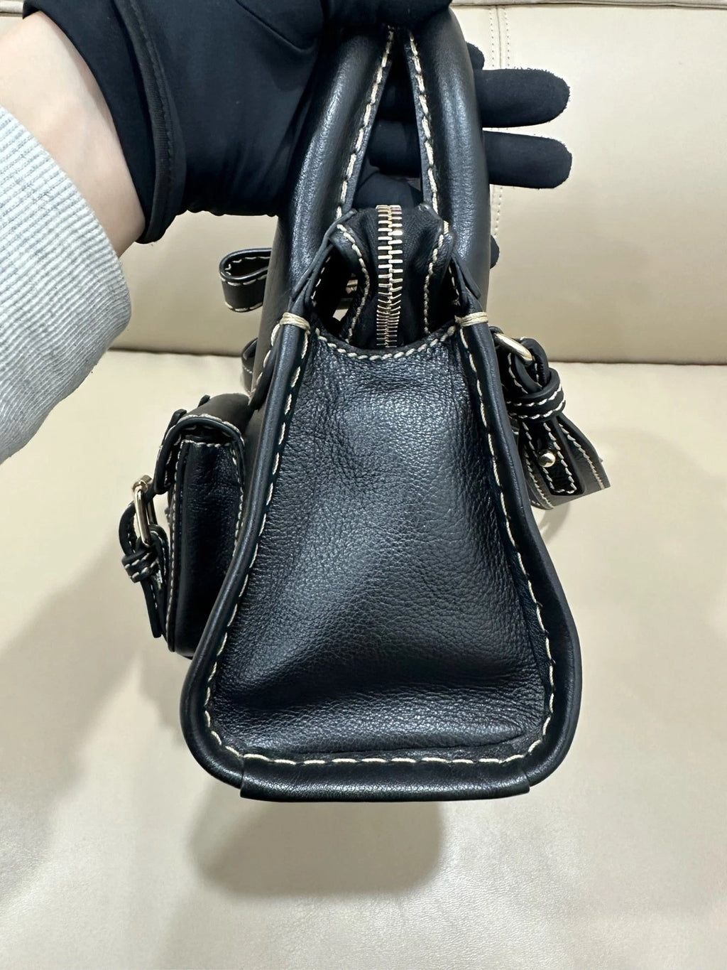 Chloe Edith Black Leather Shoulder Crossbody Handbag For Women