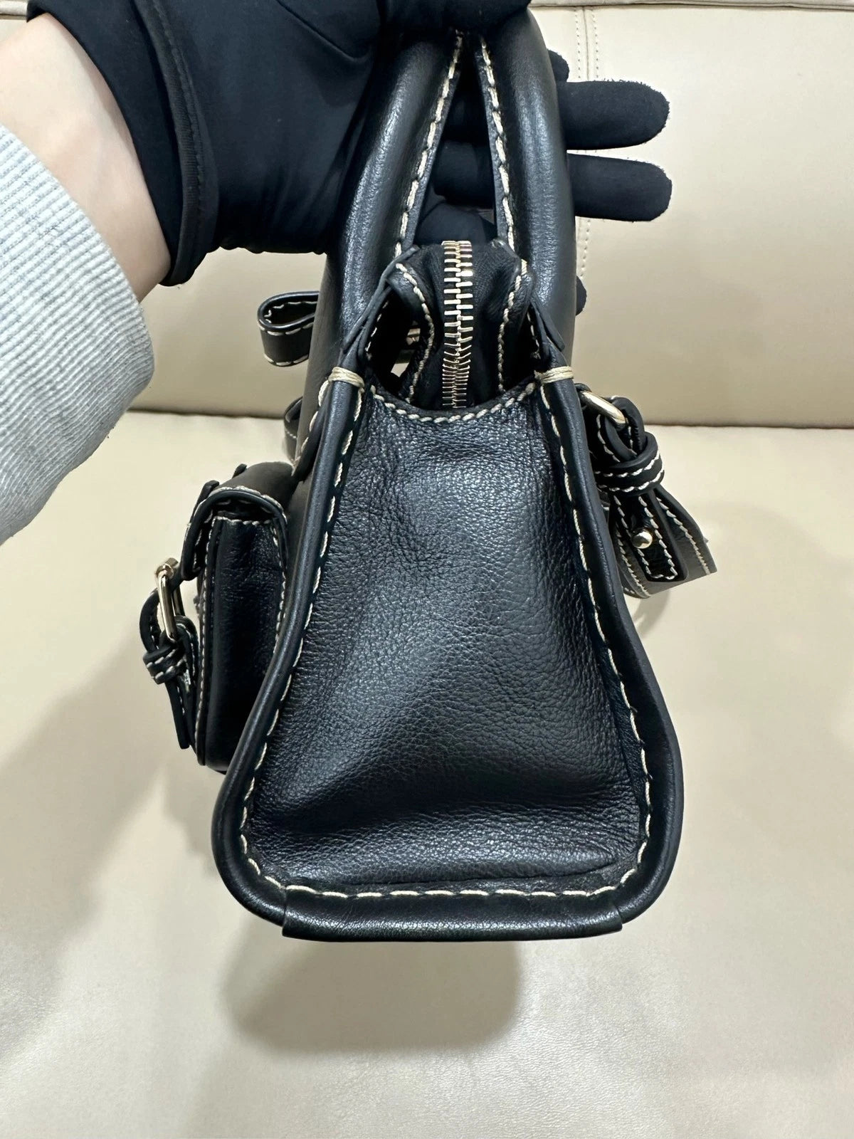 Chloe Edith Black Leather Shoulder Crossbody Handbag For Women