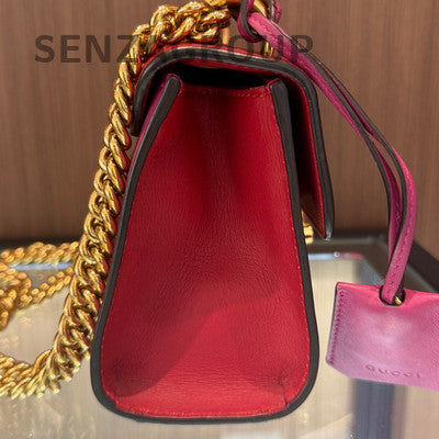 Gucci Padlock Chain Shoulder Crossbody Bag Red Gold Buckle Women's Fashion