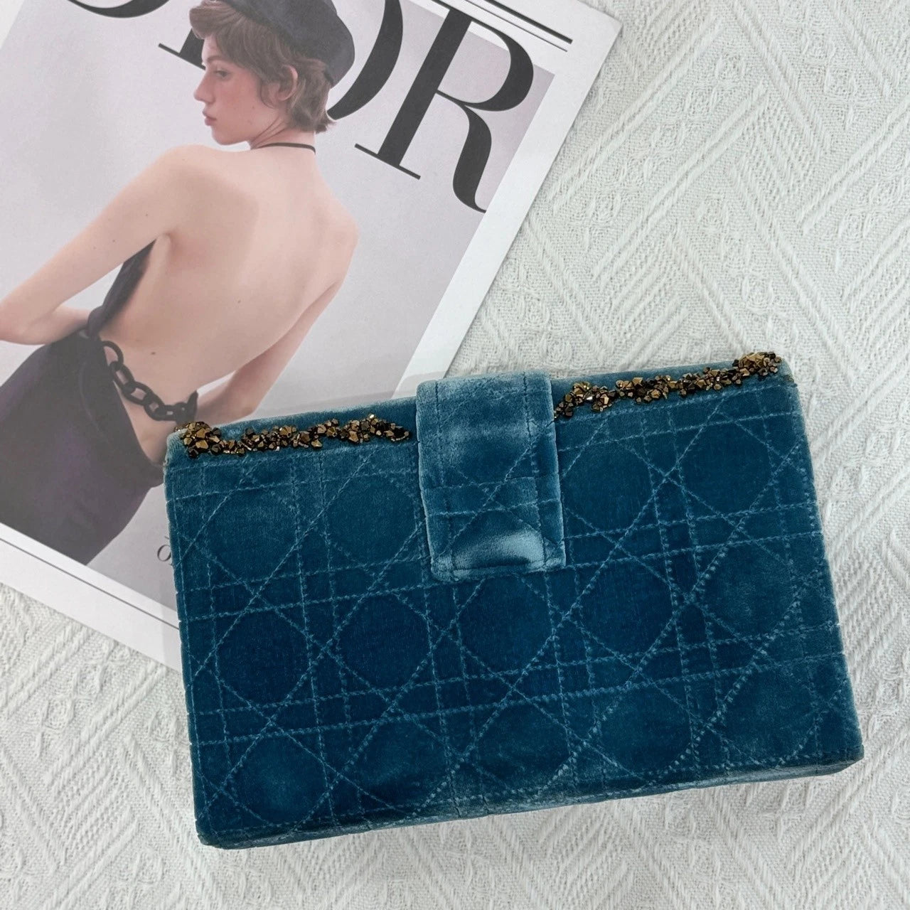 Dior Velvet Clutch Evening Handbag for Women