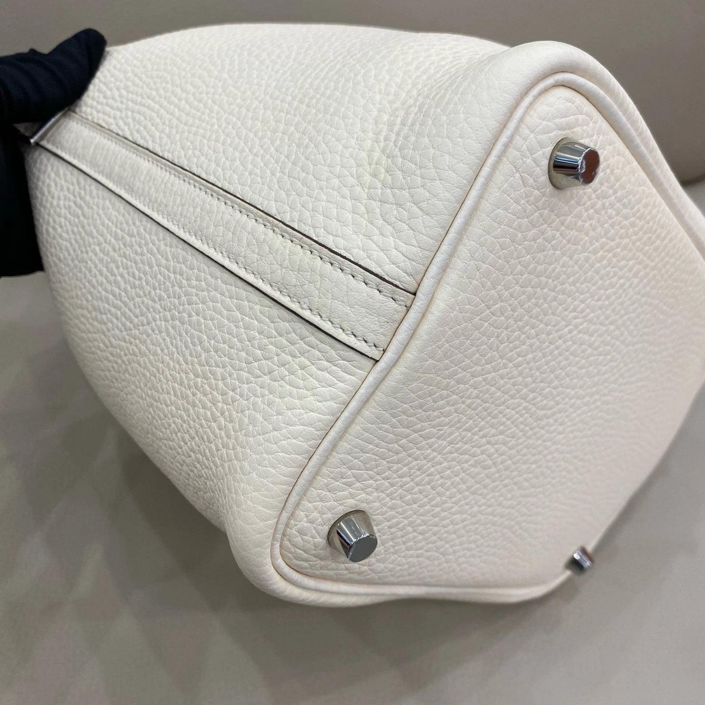 Hermes Picotin18 White Leather Bucket Bag For Women