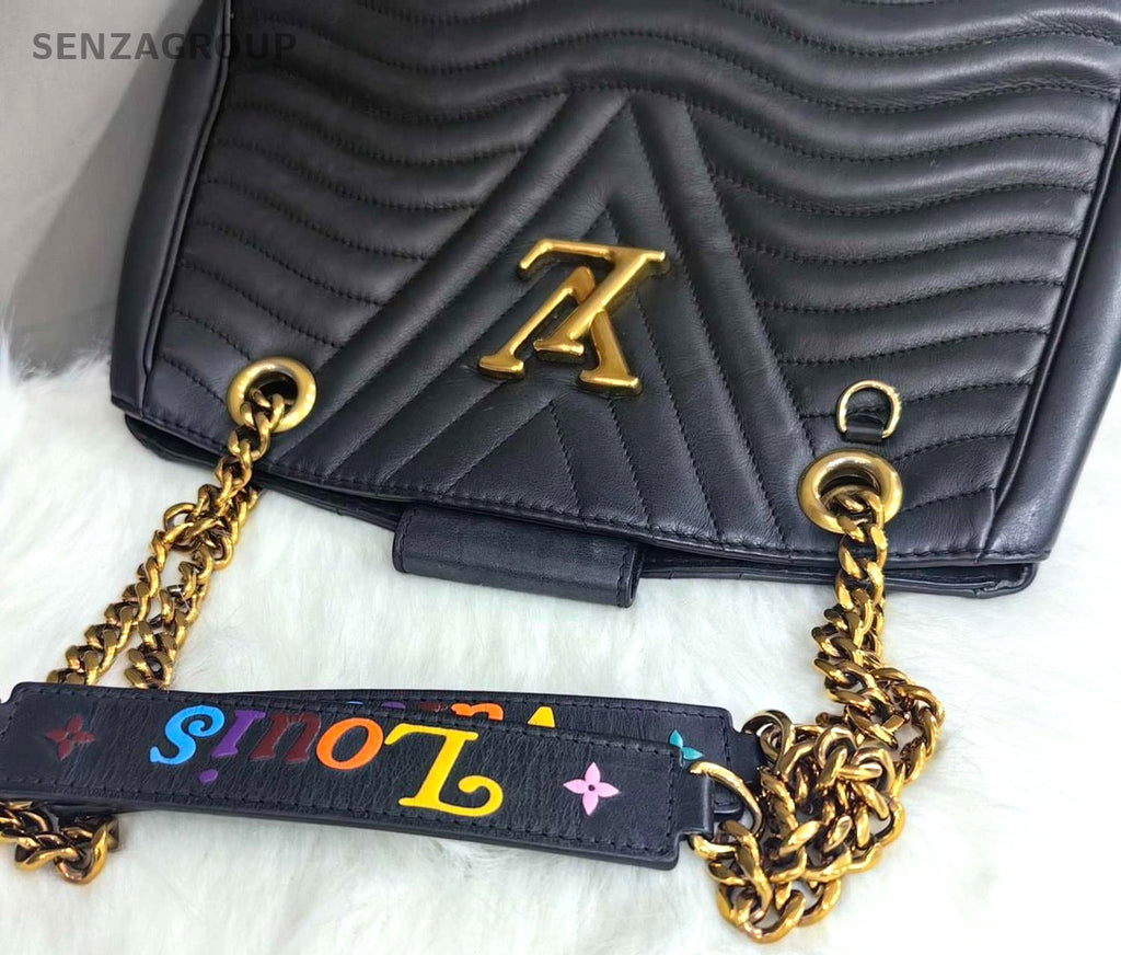 Louis Vuitton New Wave tote Calfskin Chain Black Gold Women Shoulder bag