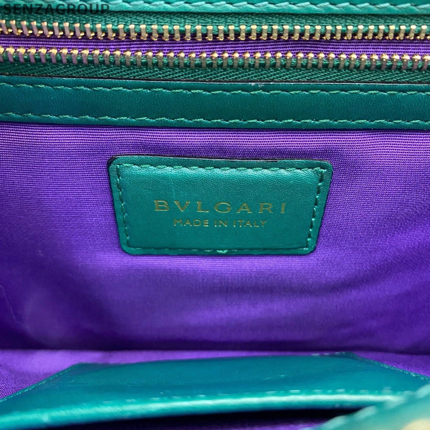 Bvlgari Serpenti Forever Medium Chain Shoulder Bag Green Gold Classic Women
