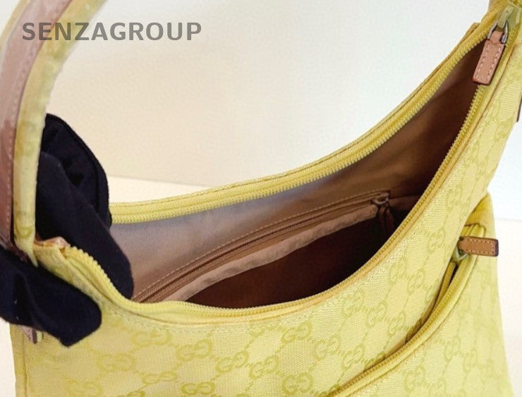 Gucci Hobo Bag 2Way Top Handle Shoulder Bag Yellow Used Women Designer Classic