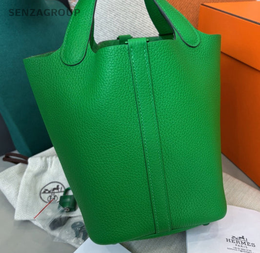 Hermes Picotin18 So Green Top Handle Bag Used Women Classic