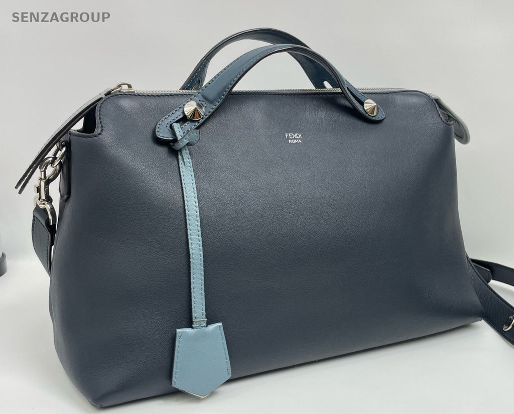 Fendi By the way MM Top Handle Shoudler Crossbody Bag Blue Women