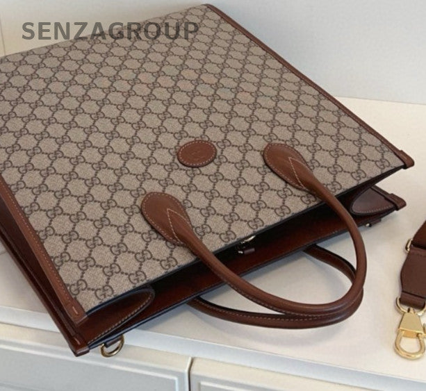 Gucci Retro GM Ophidia Tote Handbag Crossbody Brown Gold Women Classic
