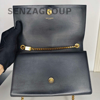 Saint Laurent Black Gold Chain Fringe Shoulder Crossbody Bag Classic