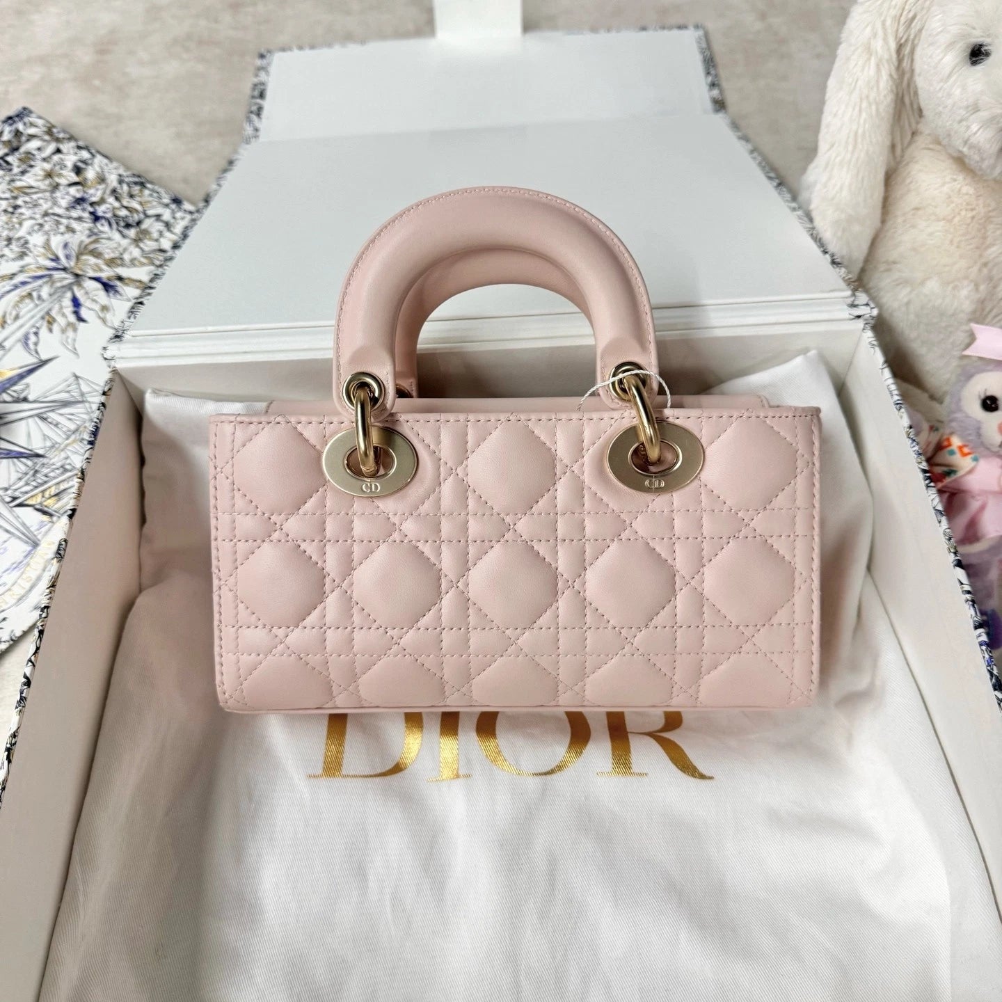 New Dior Horizontal Small D-Joy Sakura Pink Shoulder Bag For Women