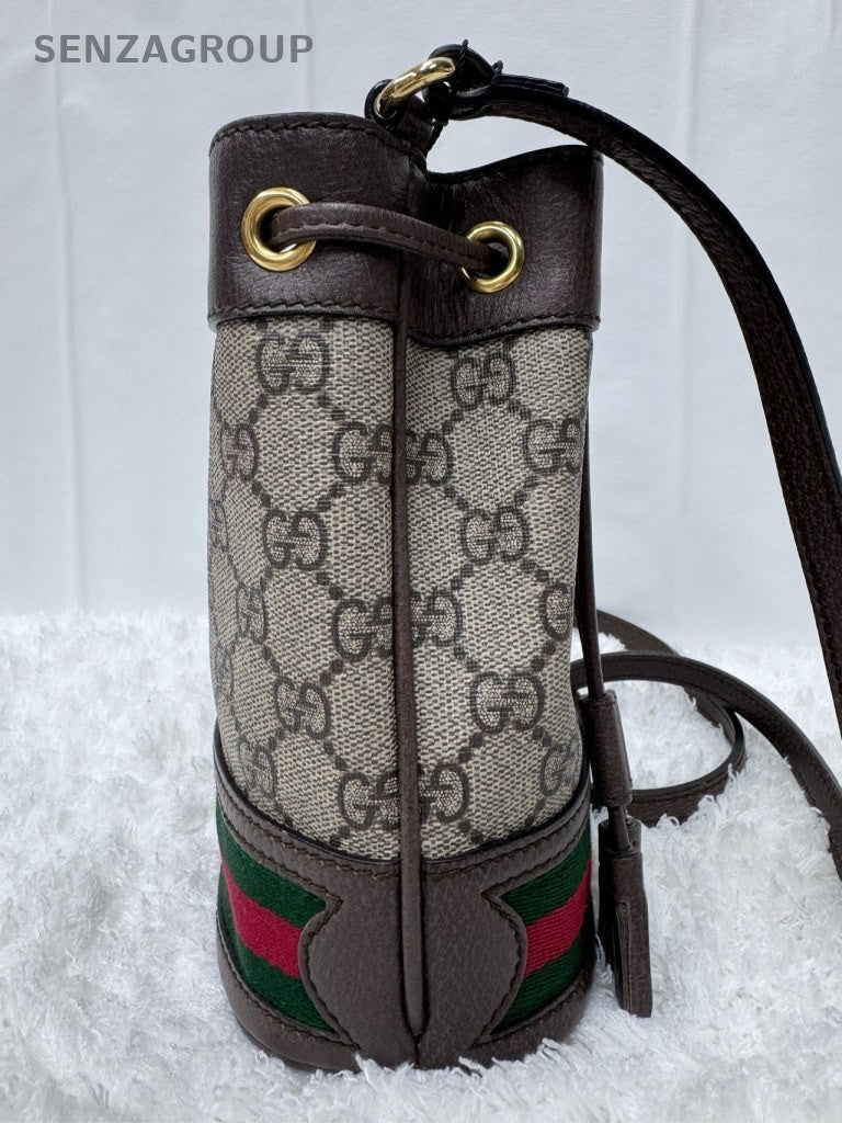 Gucci Ophidia Bucket PM Crossbody Brown Beige Gold Used Women Classic