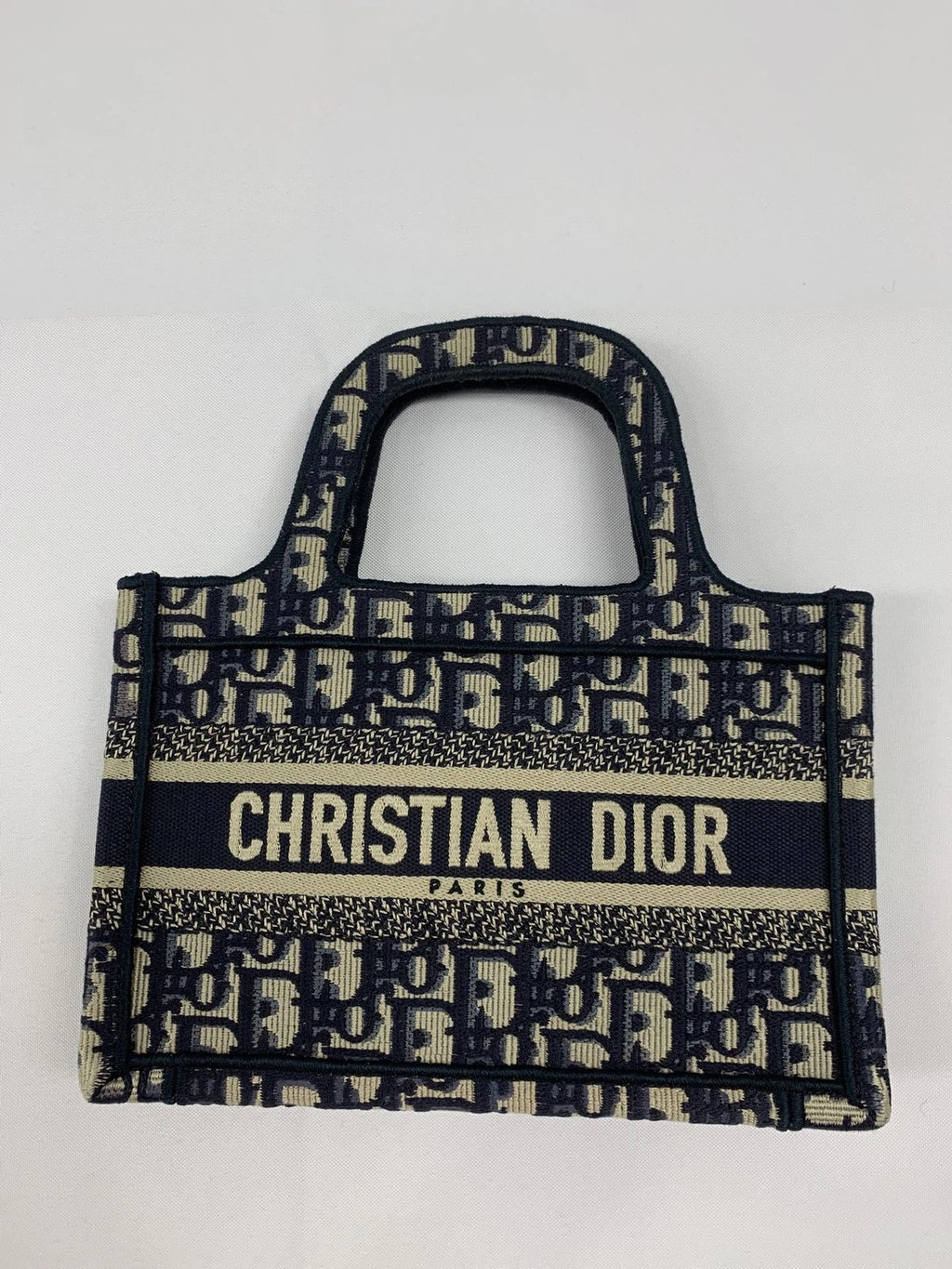 Dior Book Tote Canvas Handbag Tote Bag Excellent