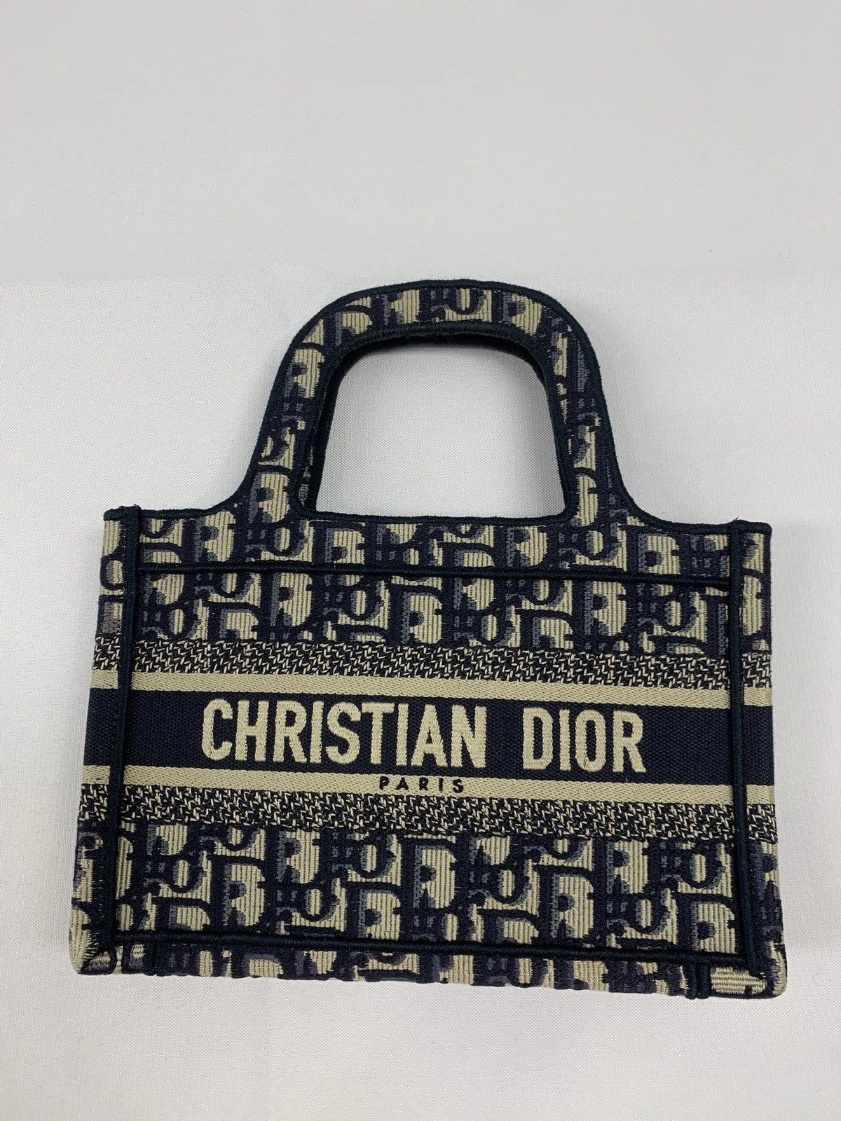 Dior Book Tote Canvas Handbag Tote Bag Excellent